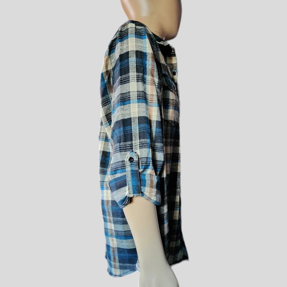 Mens Burnside Flannel Plaid Button Down Size Xl - image 3